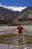 Playing Indiana Jones over Hunza river, Pakistan